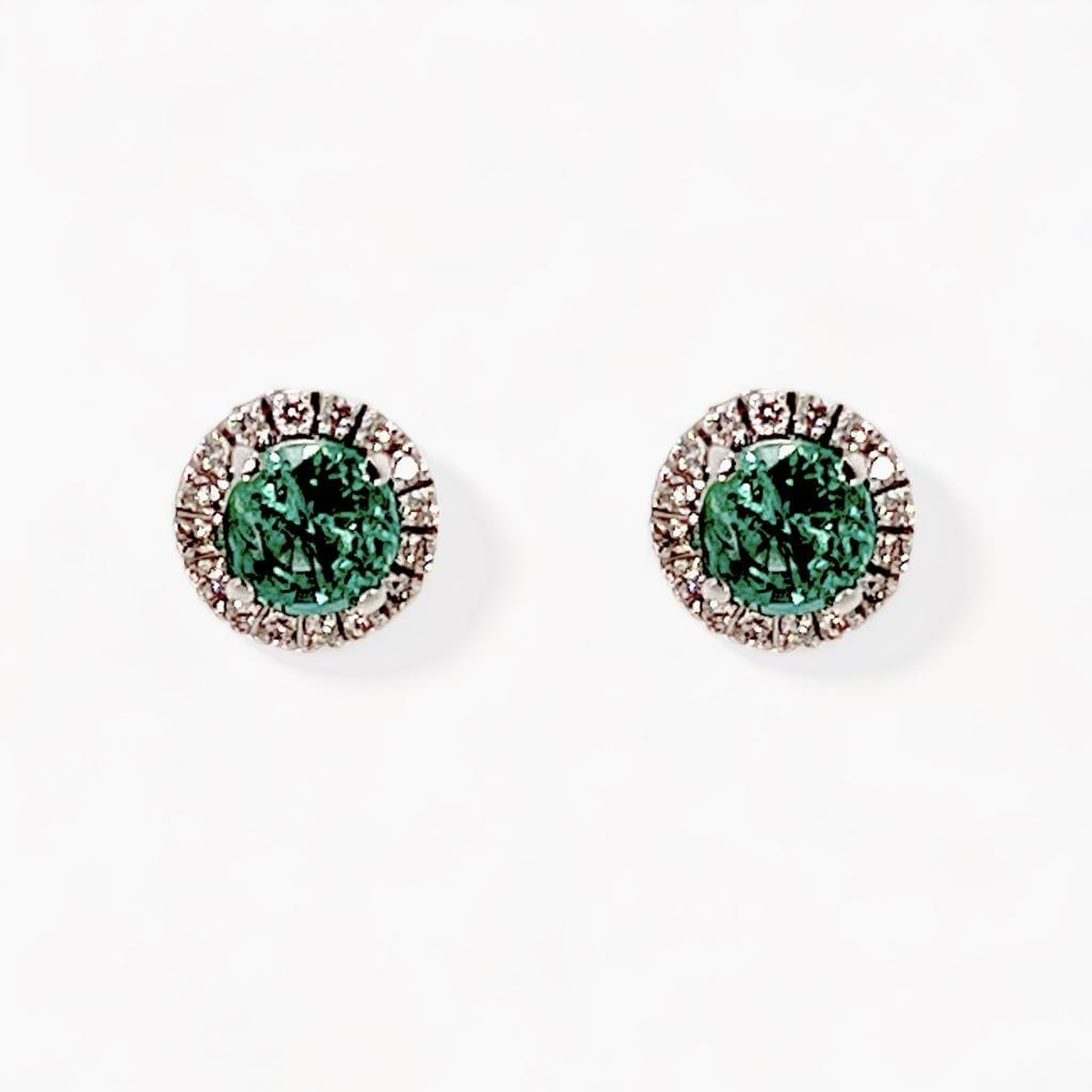 White Gold Emerald Earrings