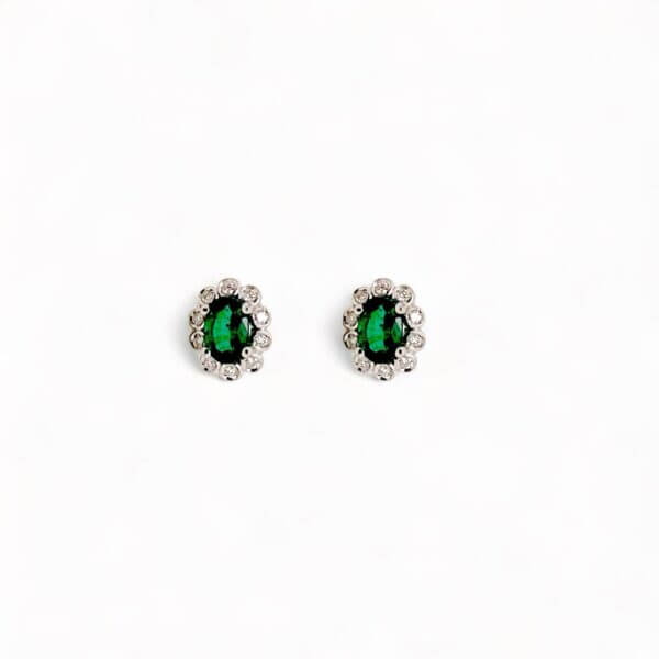 White Gold Emerald Earrings