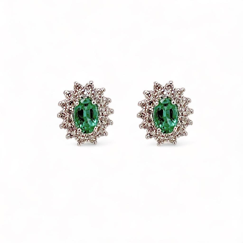 Gold emerald earrings 750% and diamonds Art.OR1477
