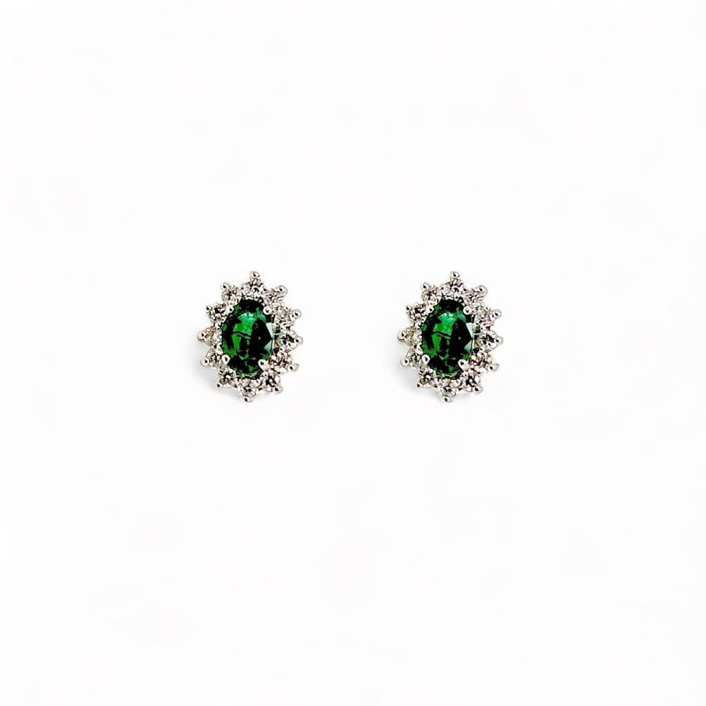 Emerald earrings white gold 750% BON TON Art. OR918