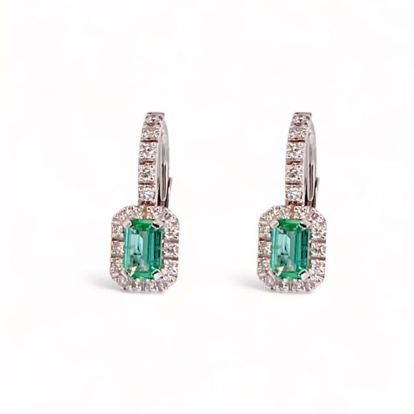 Earrings with emeralds and diamonds art.OR728