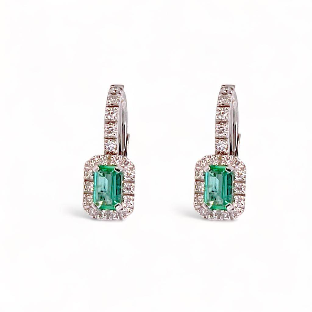 Emeralds and diamonds earrings in 750% gold Art.OR1405