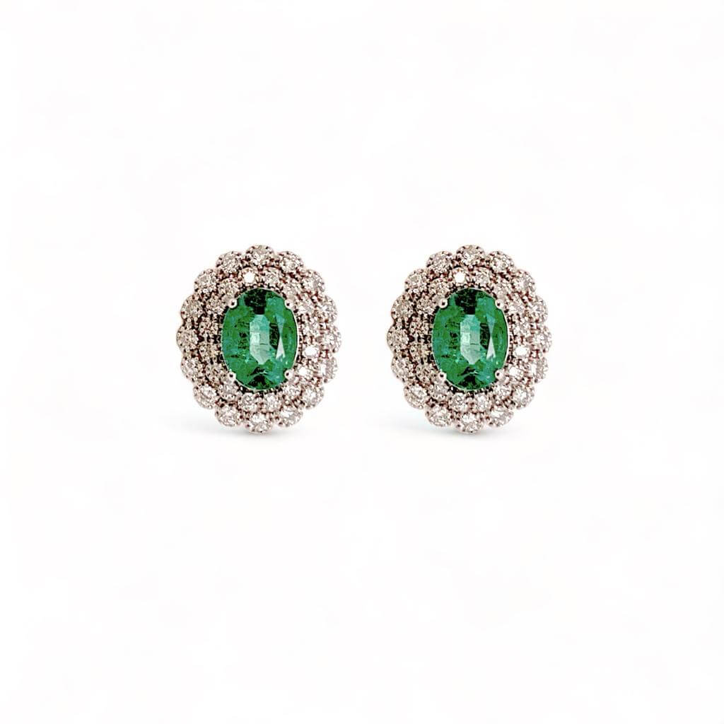 Emerald and diamond earrings Art.OR1306