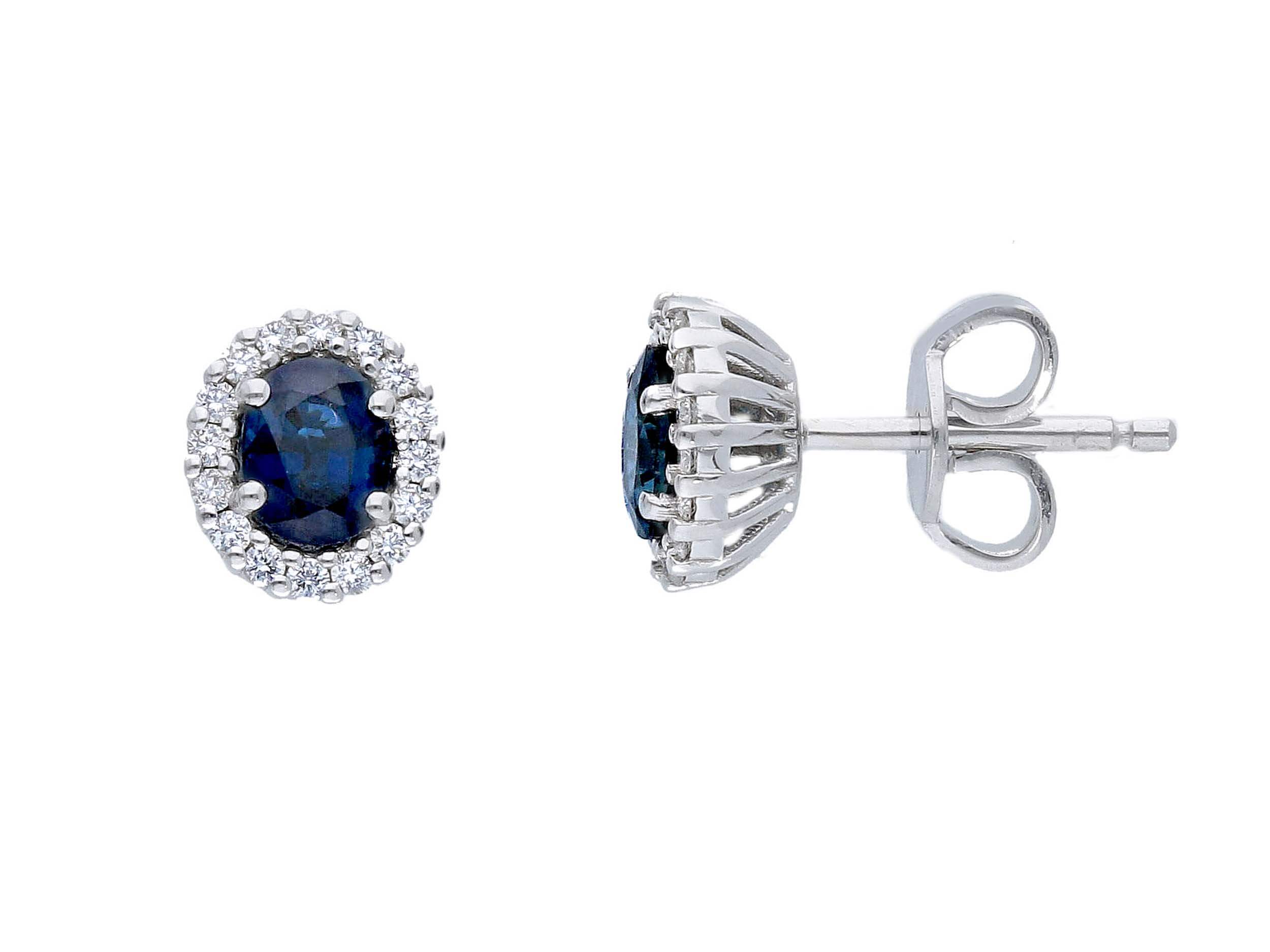 Blue Sapphire Earrings White Gold 750% Diamonds Art. 211580