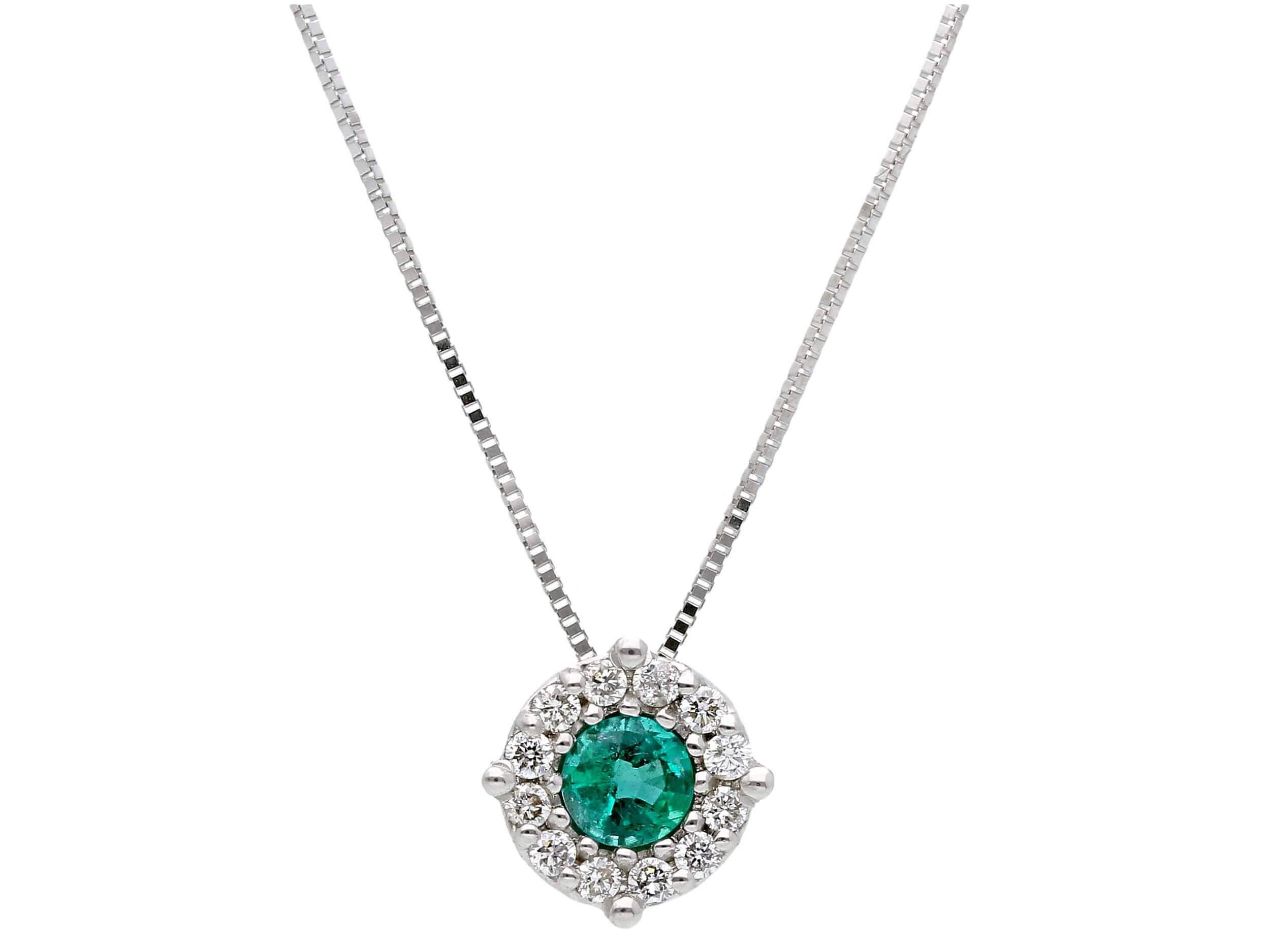 Gold Emerald Pendant 750% and BELLE EPOQUE Diamonds Art. 264176SB