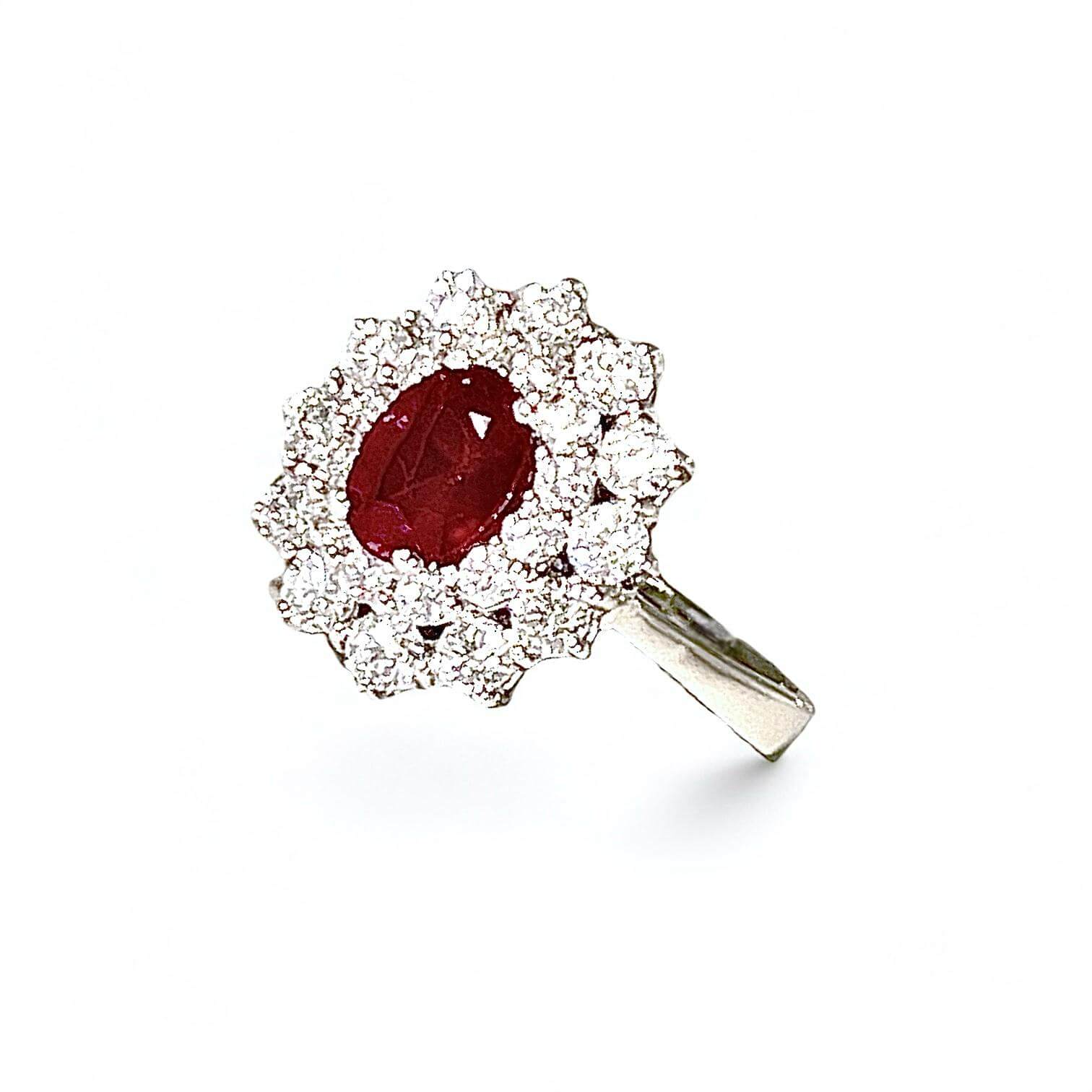 Ruby ring diamonds and gold BON TON Art. AN1112