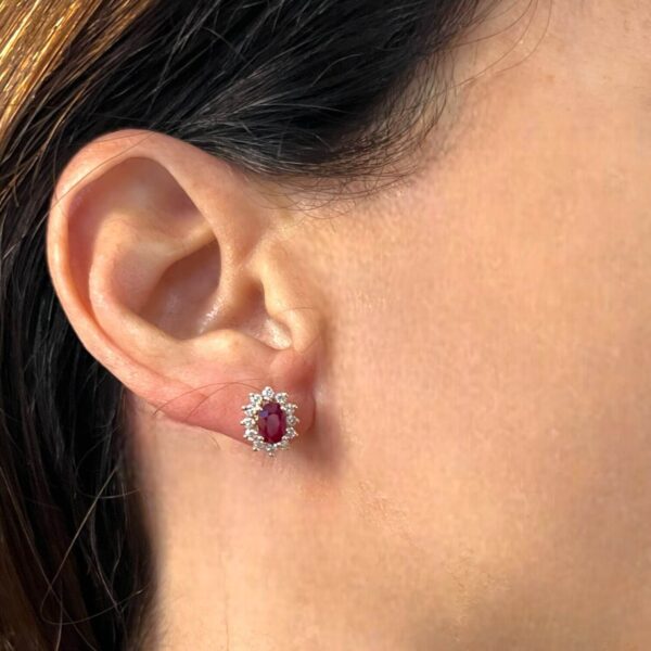 Orecchini rubini diamanti oro rosa BON TON  Art.OR1276