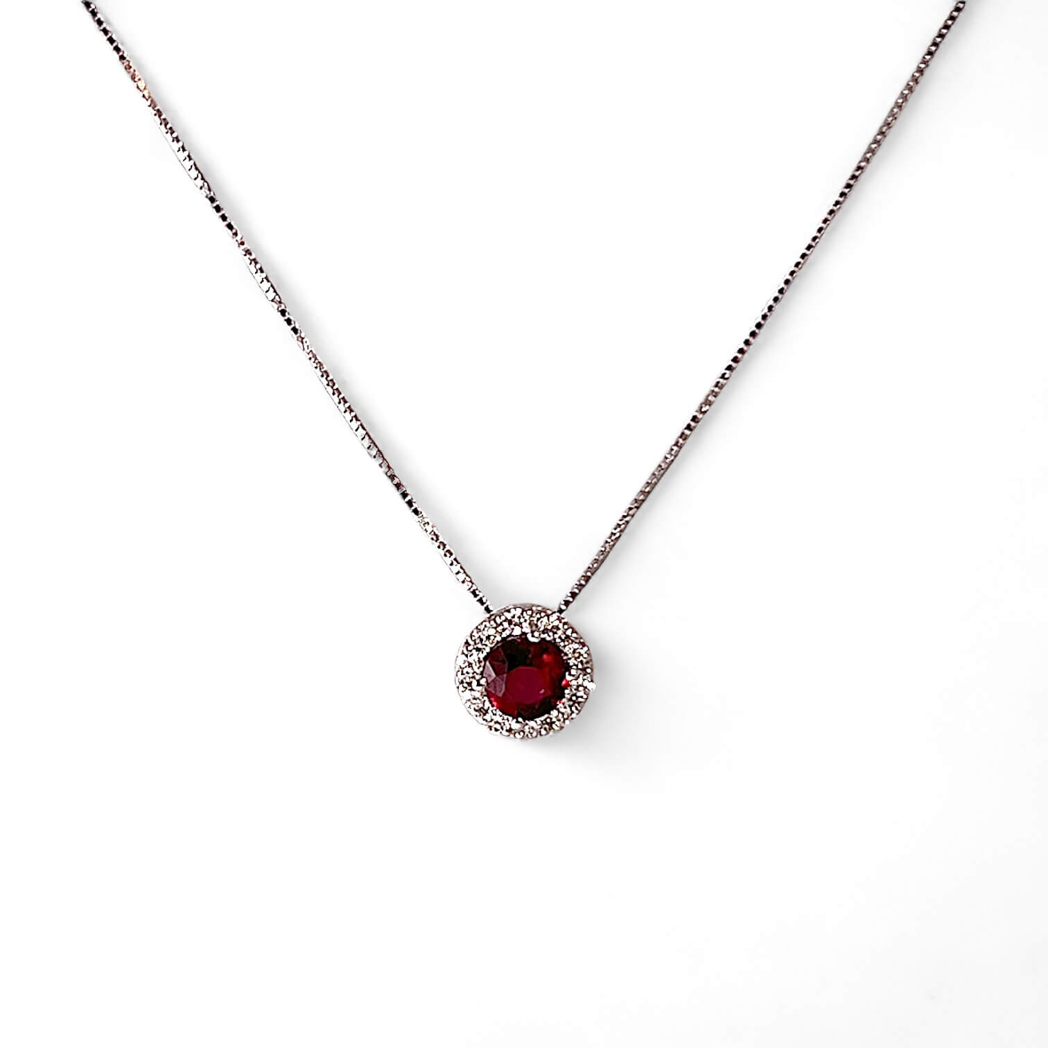 Pendant with ruby in 750% gold and BELLE EPOQUE diamonds Art. CD998