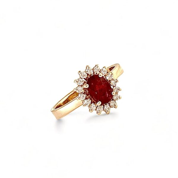 Ruby ring and diamonds rose gold BON TON ART.AN2393