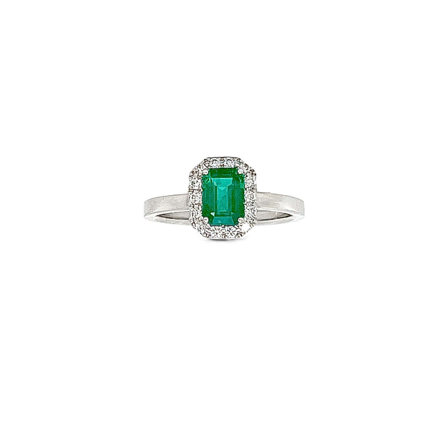 Emerald ring diamonds white gold 750 % BELLE EPOQUE ART.AN2590-4