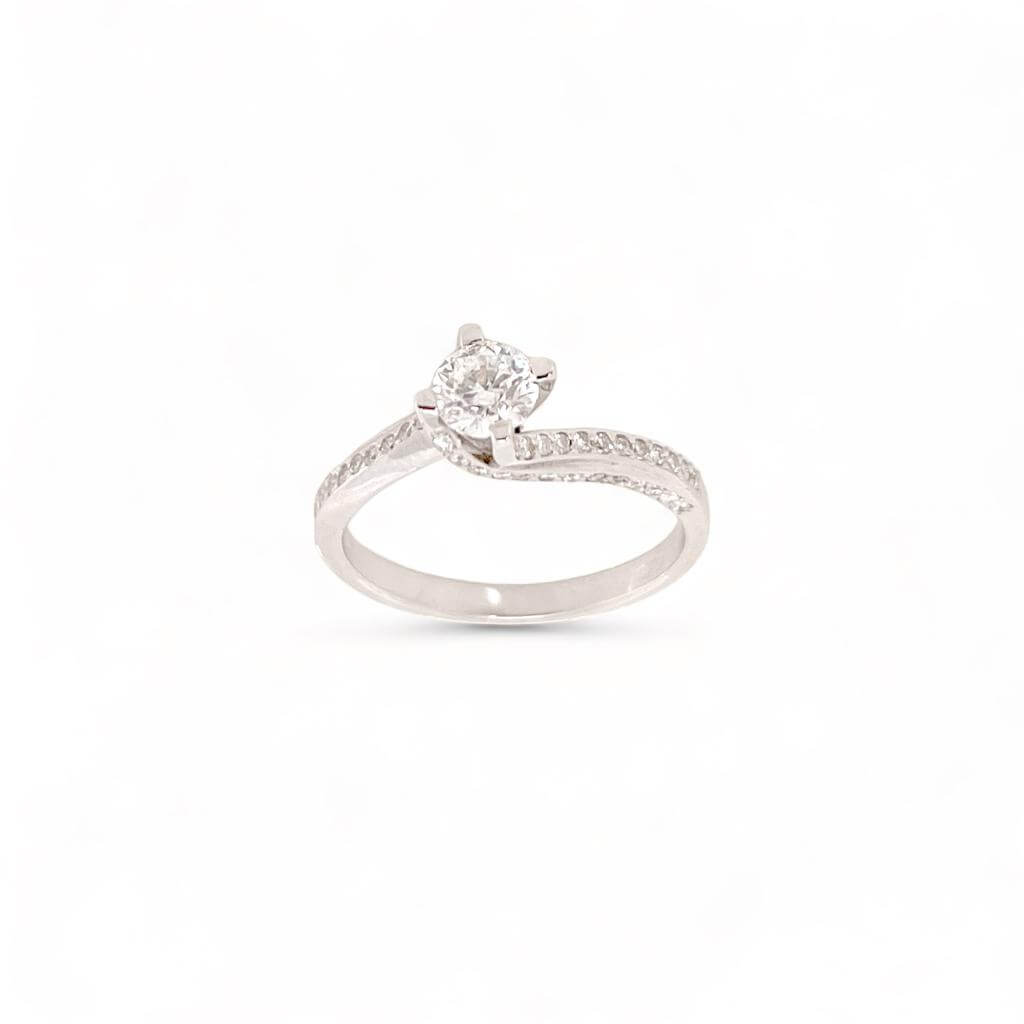 Solitaire ring of diamonds in gold 750% HUGS Art. AN1959-2