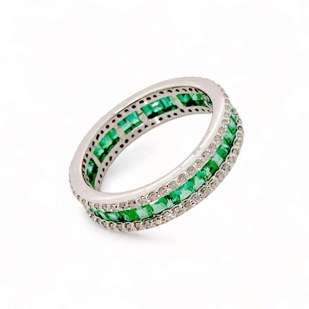Veretta ring with emeralds cut princess art. 12502R03W