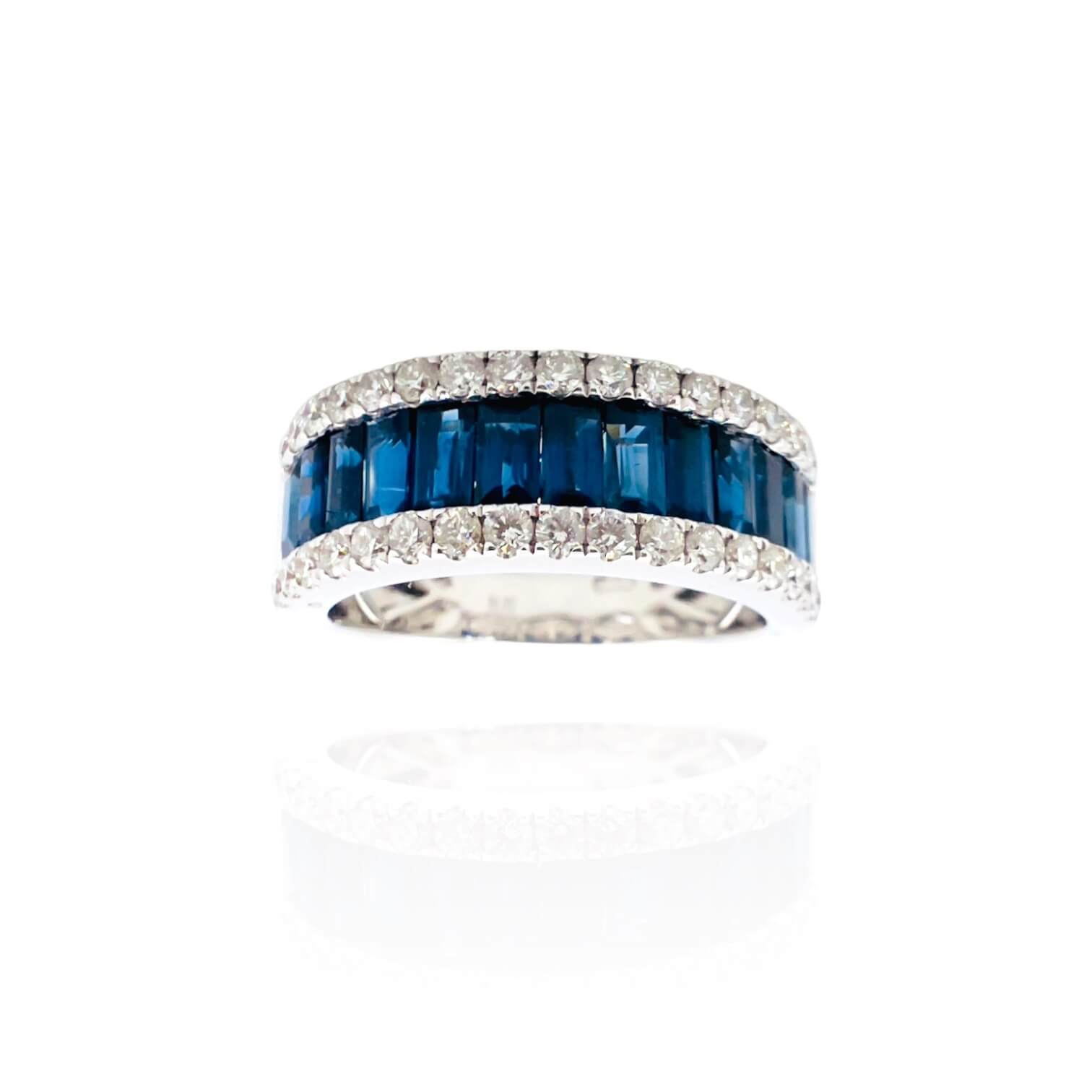 Blue diamond and gold sapphire ring Belle Epoque Art. 12511R02W