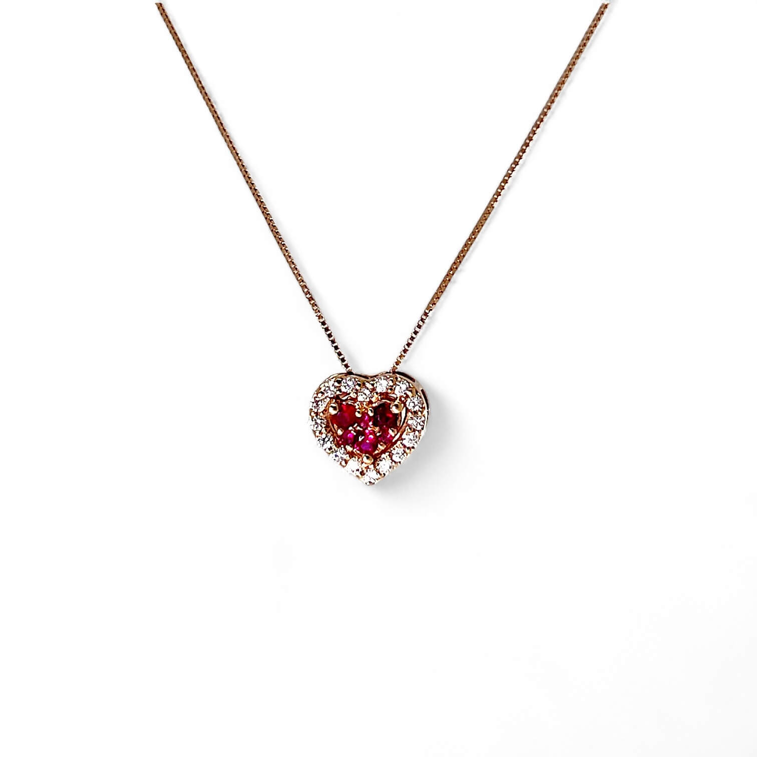Rose gold 750% ruby pendant and diamonds Art. CD901