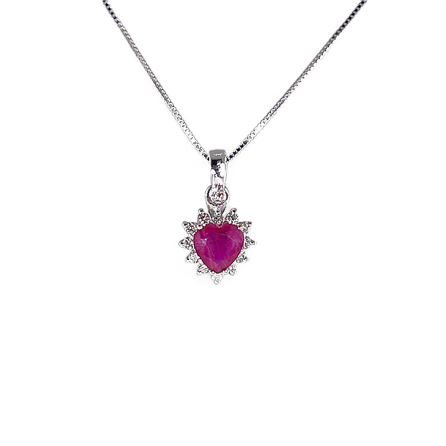 Ruby gold and diamond HEART pendant Art. CD1045
