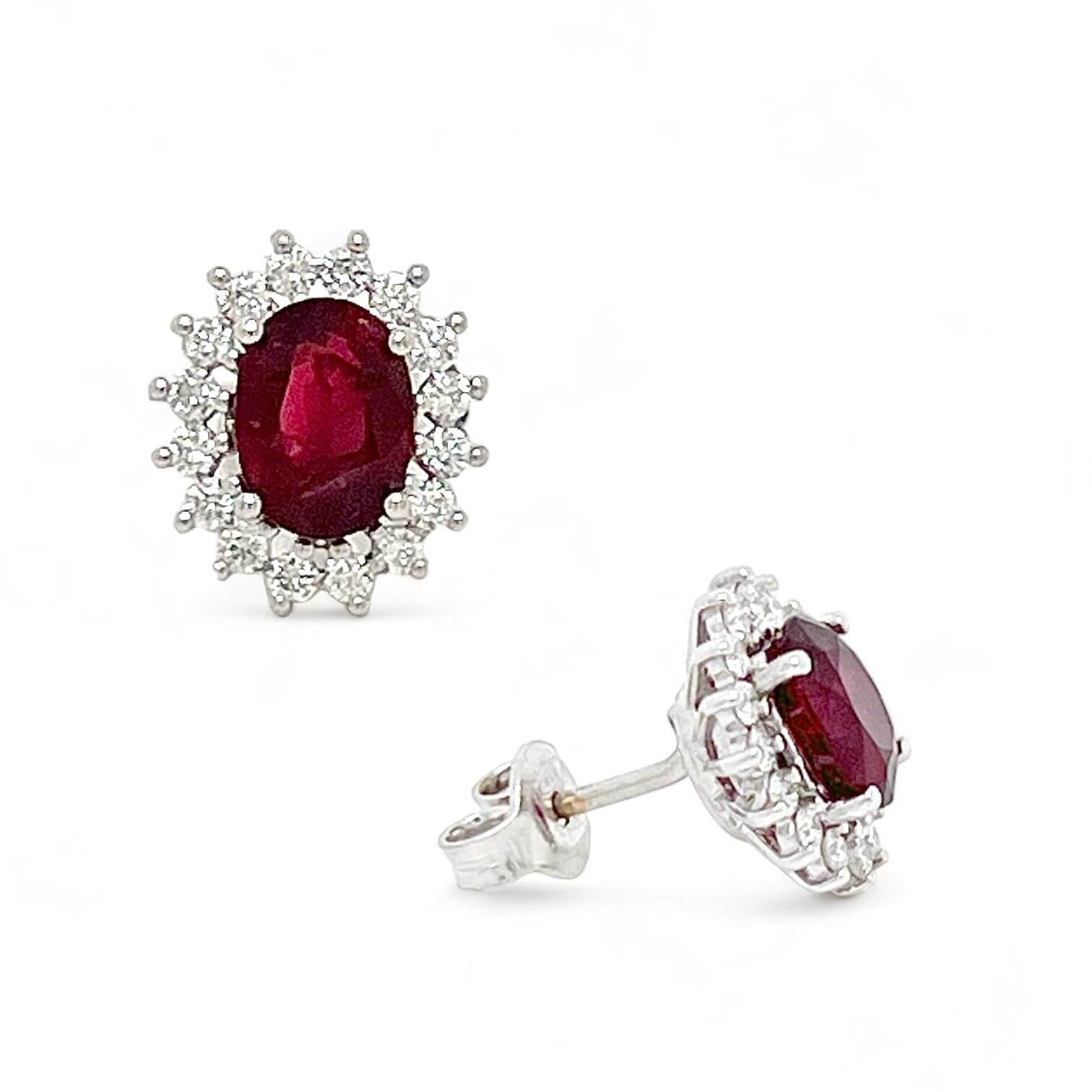 Gold and diamond rubies earrings Art. OR1241