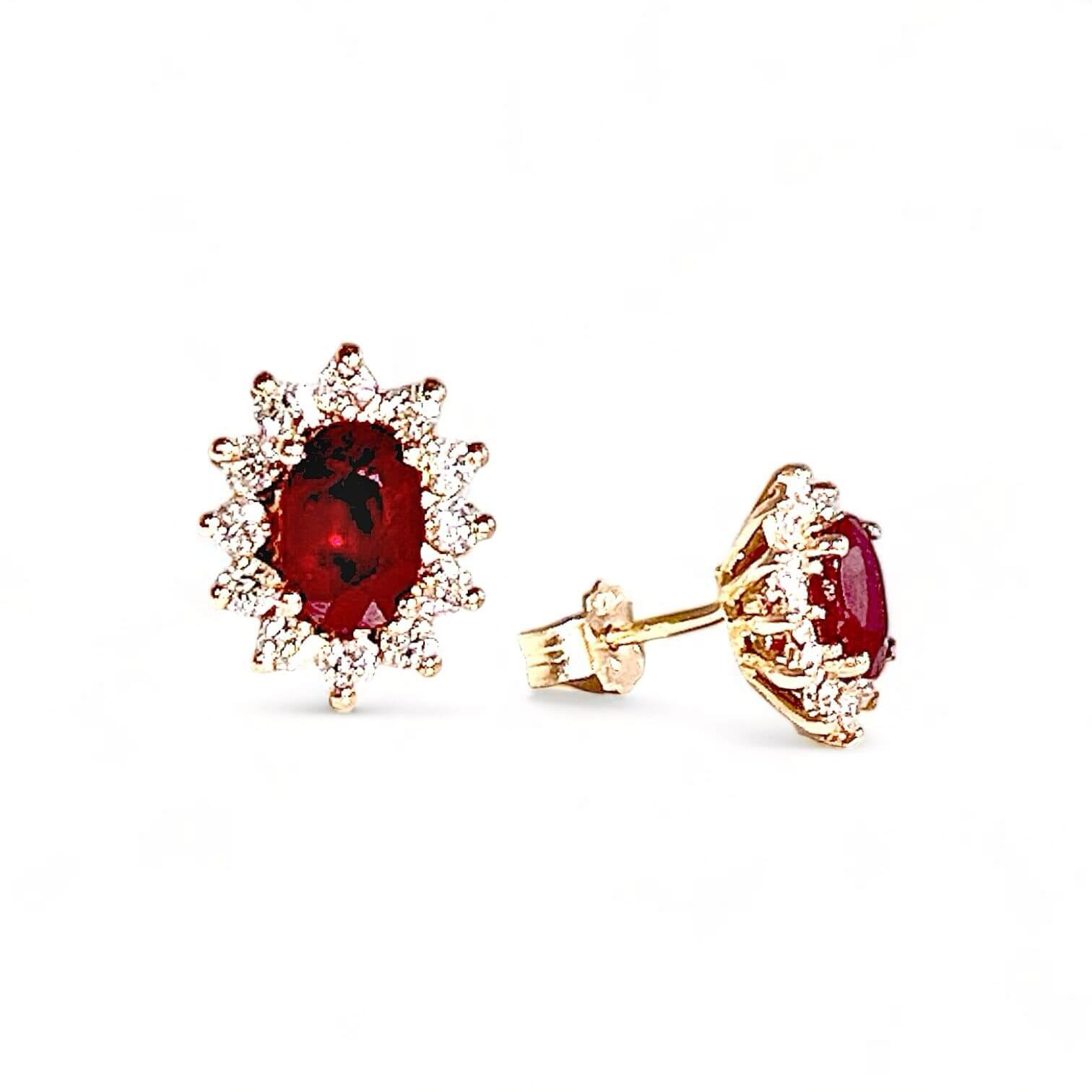 Rose Gold Diamond Rubies Earrings 750% Art.OR1276