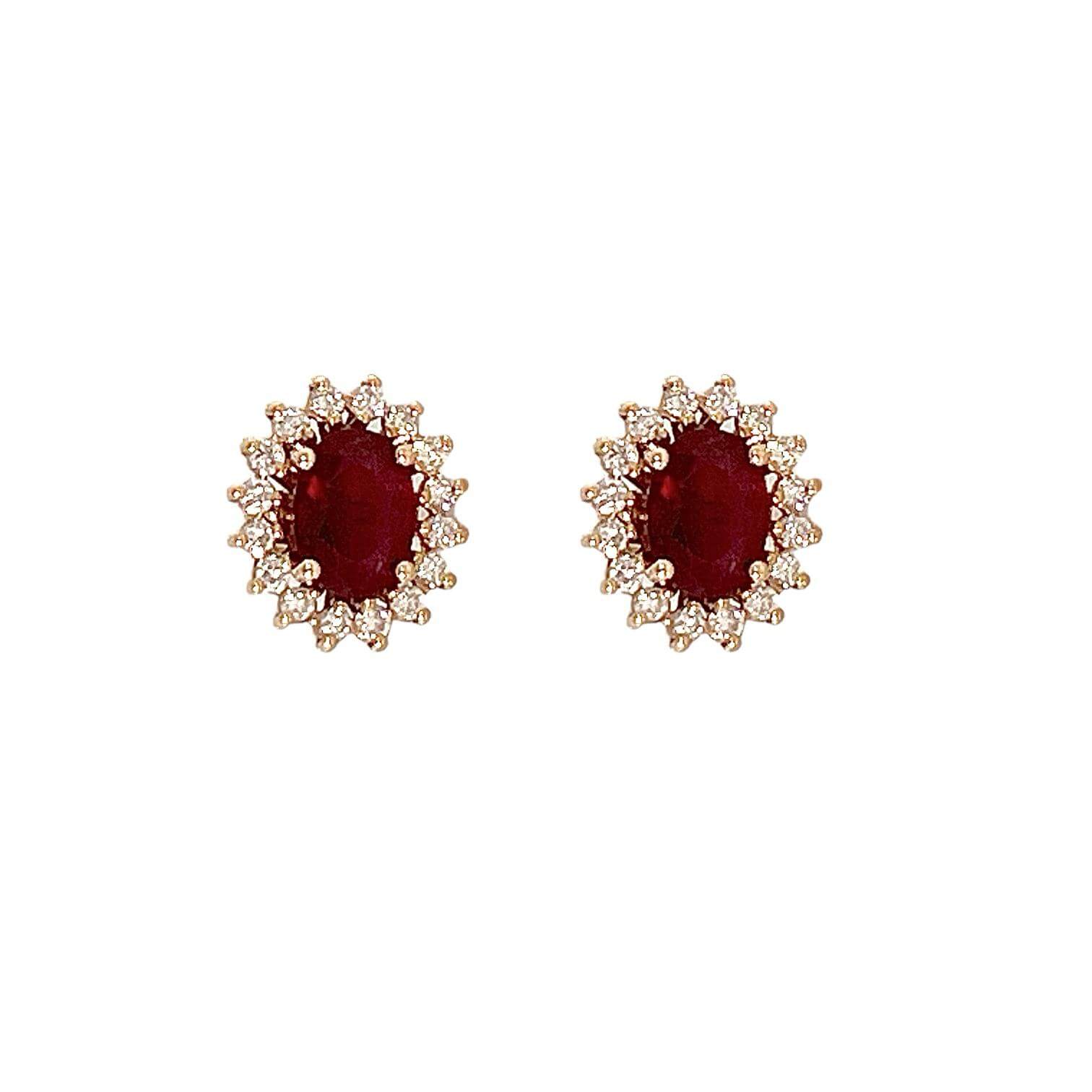 Diamond rubies earrings rose gold BON TON ART.OR1277