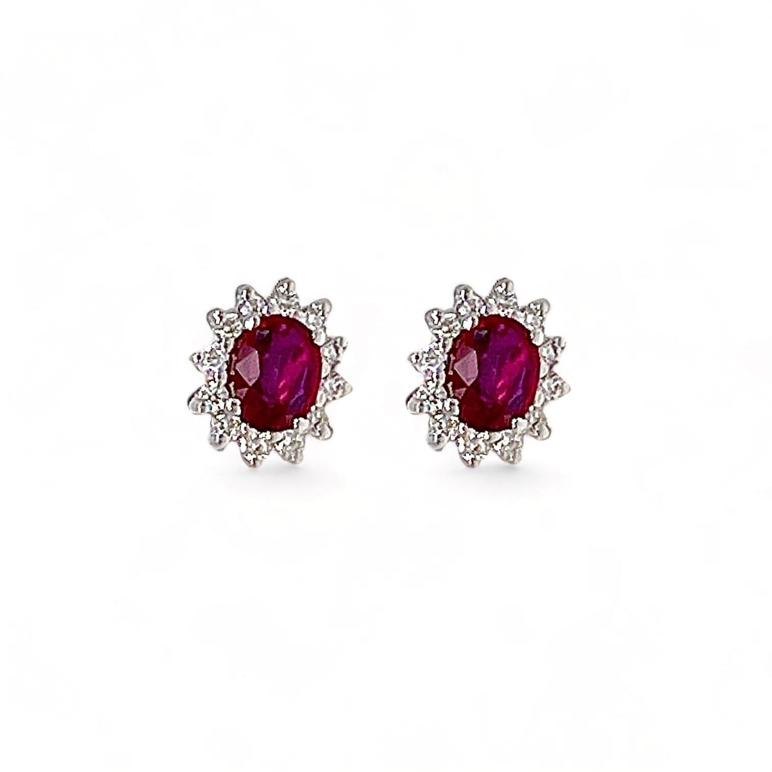 Gold ruby earrings and BON TON diamonds Art. OR647-1