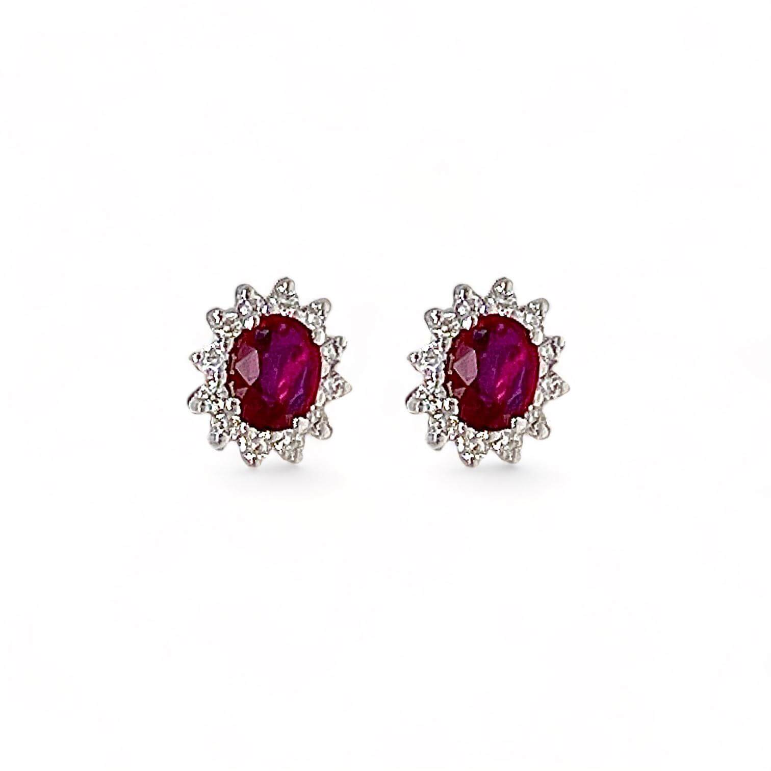 Gold ruby earrings and BON TON diamonds Art. OR950