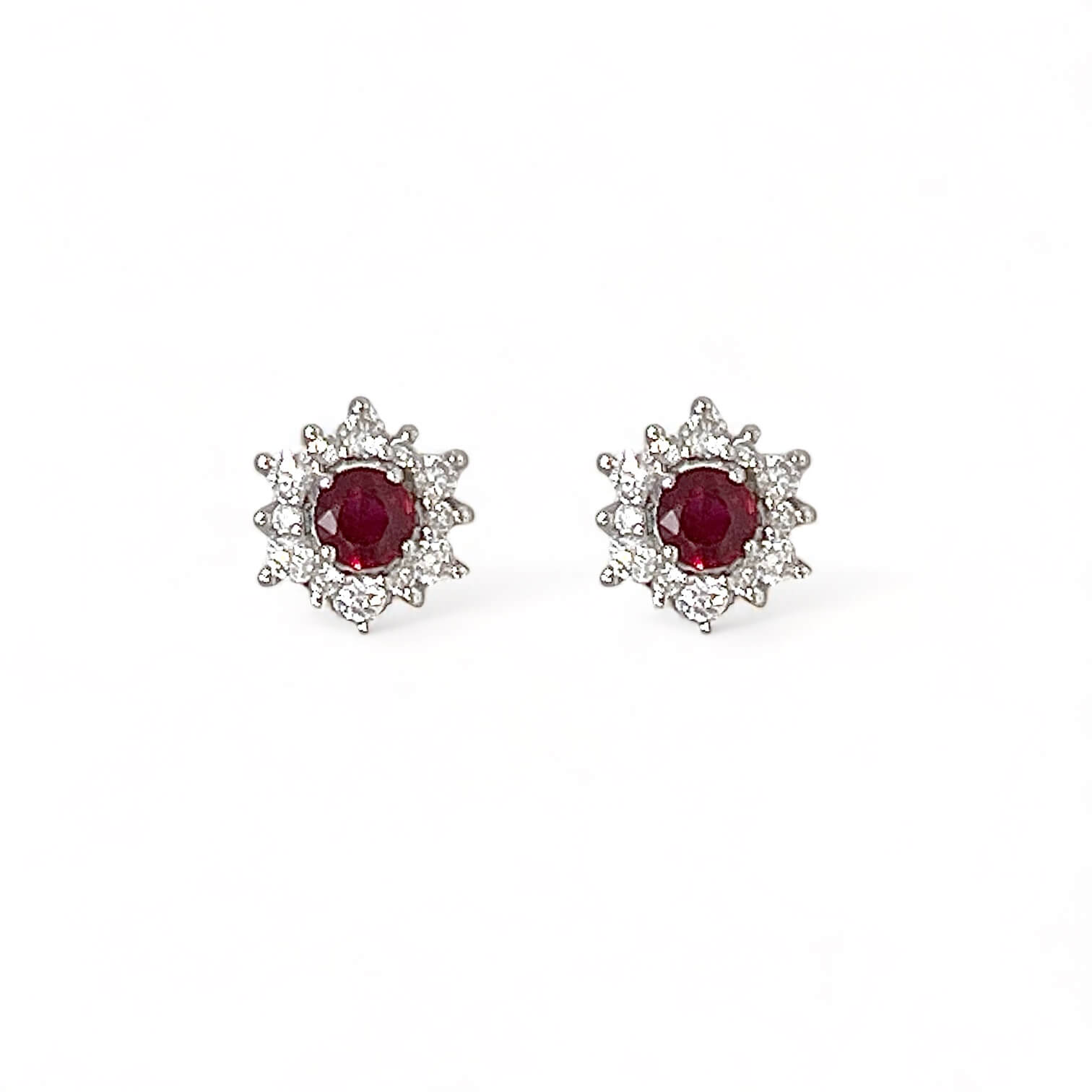 Ruby Earrings Gold and Diamonds BON TON Art. OR569
