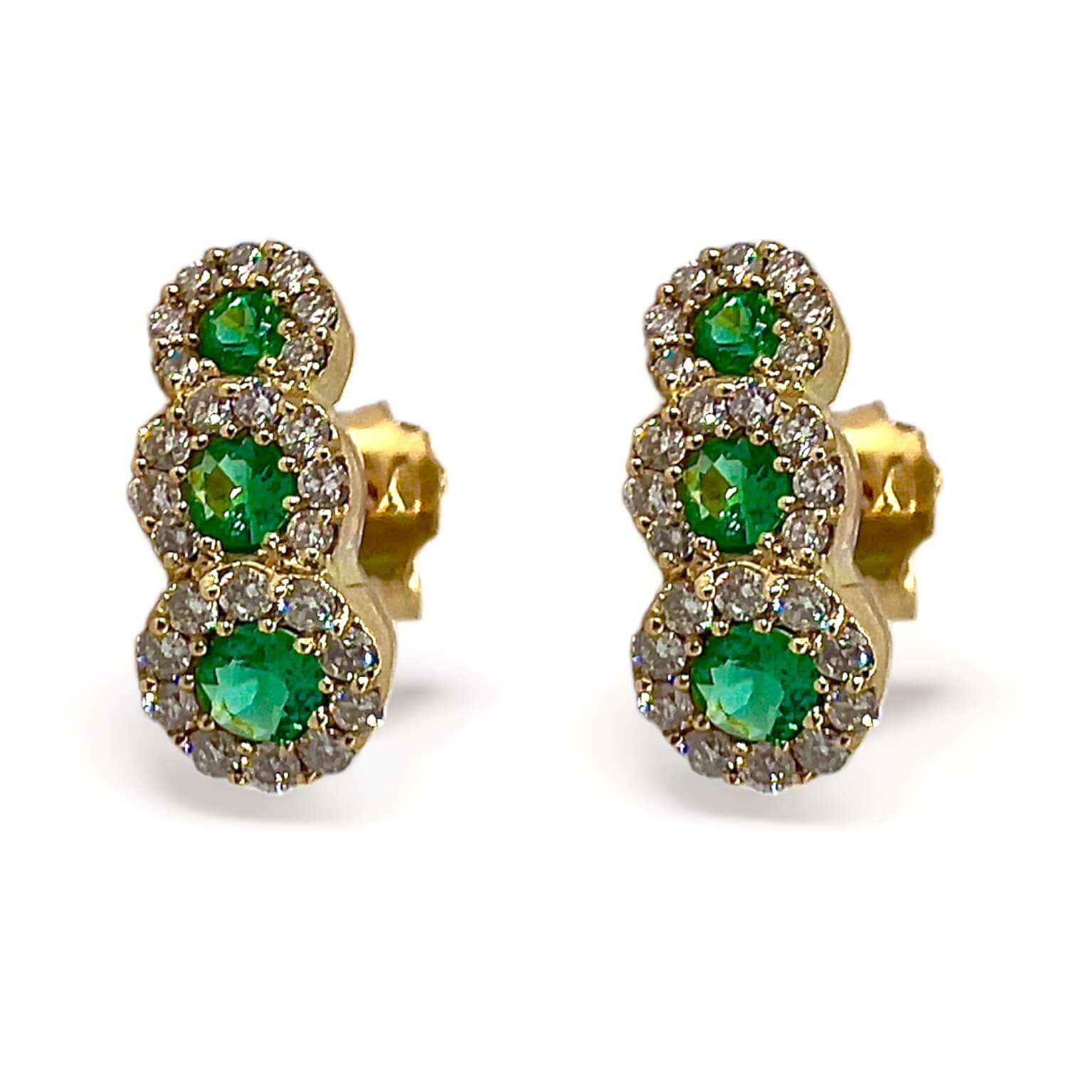 Emerald earrings in gold and diamonds BELLE EPOQUE Art. AN1594