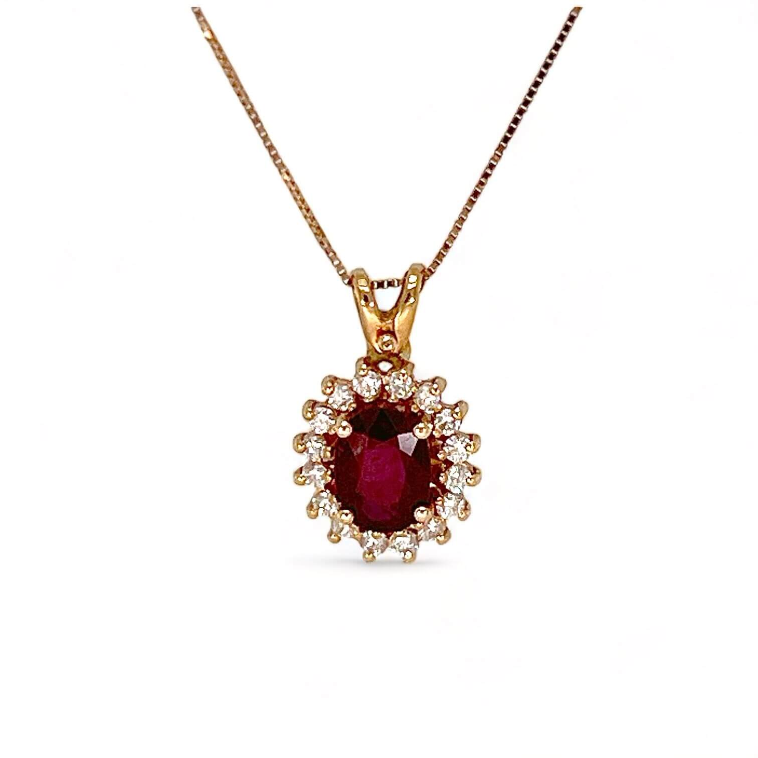 Diamond ruby pendant rose gold BON TON ART.CD867