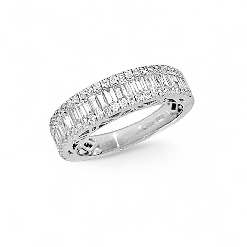 Anello veretta oro e diamanti baguette art.140136r05w