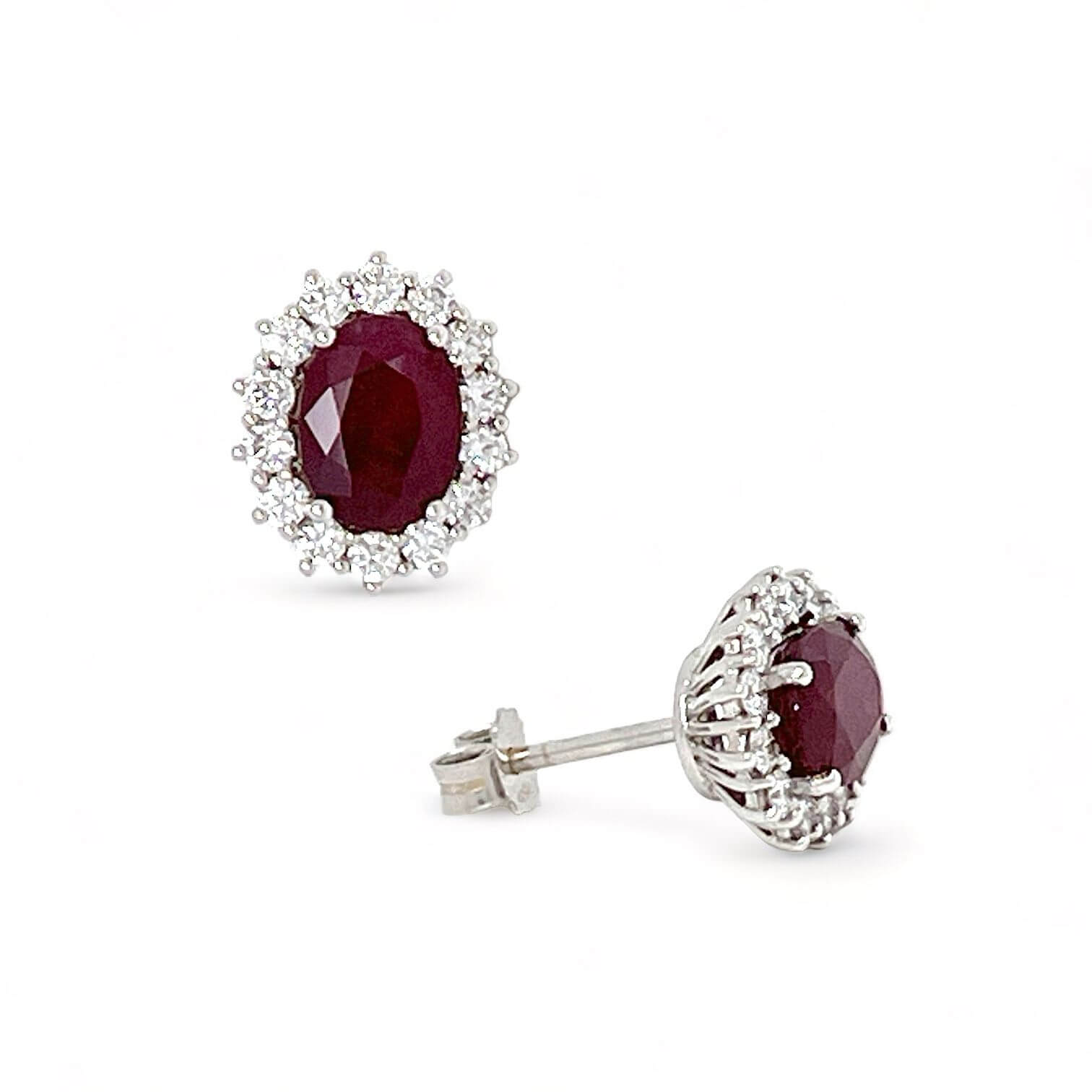 Ruby earrings white gold and diamonds Art. OR495