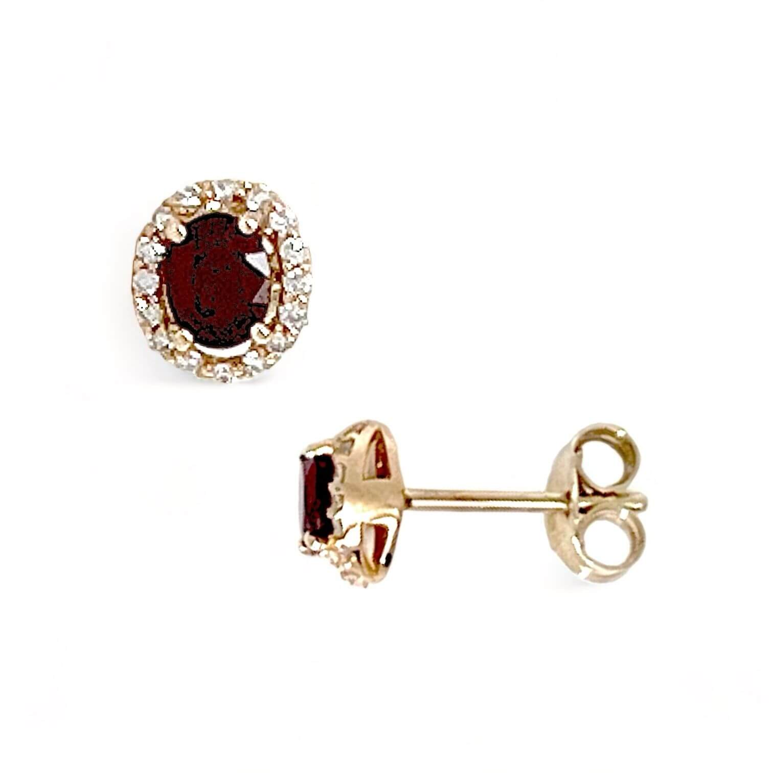 Rose Gold Diamond Rubies Earrings 750% Art.OR1331