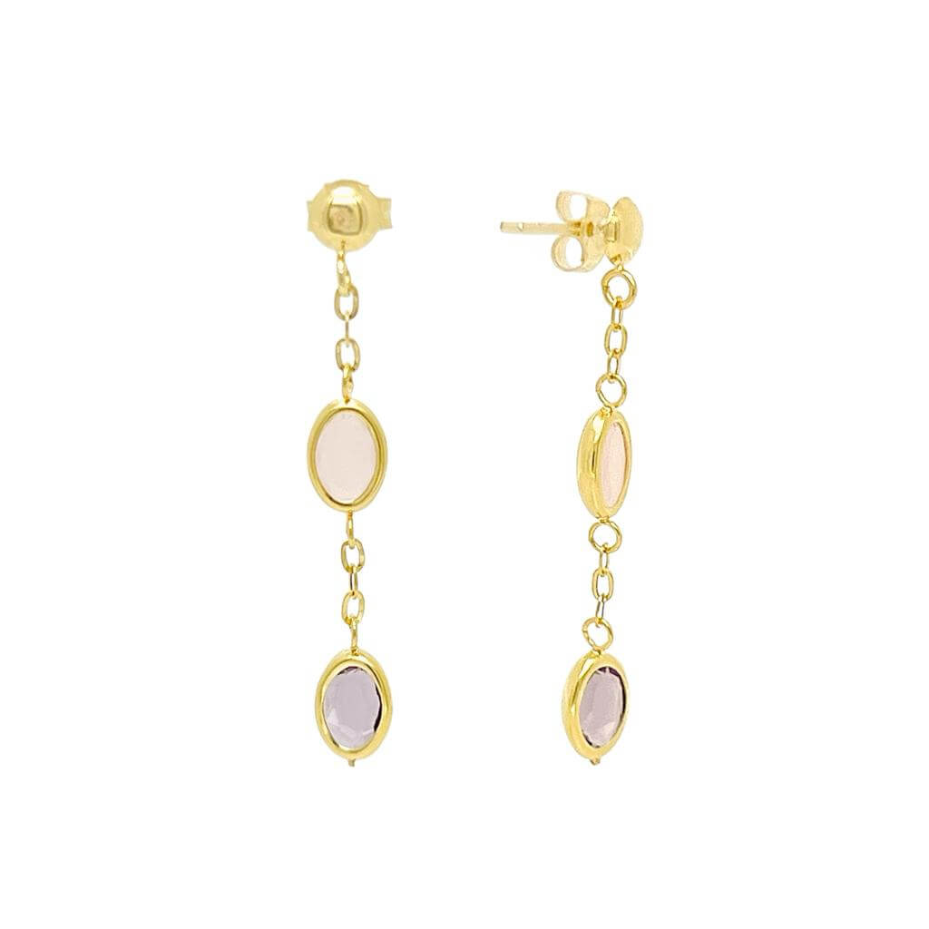Gold and quartz earrings Art. MASOR4