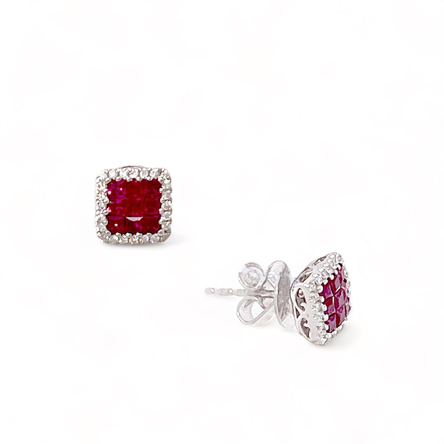 Ruby Earrings Gold and Diamonds BELLE EPOQUE Art. EF02923RU-01