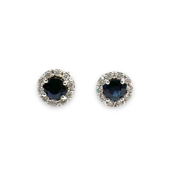 Earrings with sapphires and diamonds white gold 750 % Art.OR983-2