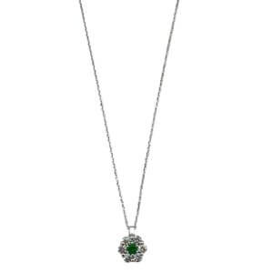 Pendente punto luce Fiore con smeraldo e diamanti art. CD813