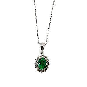 Emerald pendant in white gold and diamonds BON TON Art. CD111