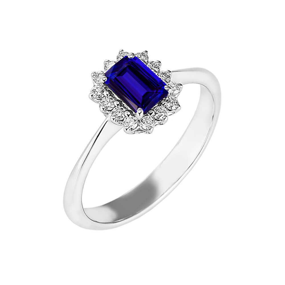 Anello zaffiro blu e diamanti BELLE EPOQUE Art.an2891