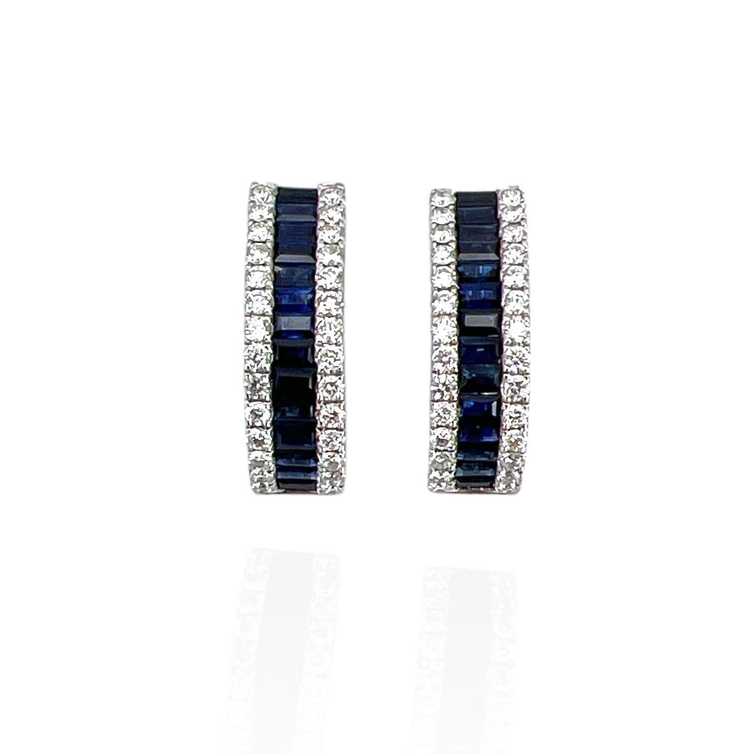 Blue sapphire earrings white gold BELLE EPOQUE art. 10A120F1445