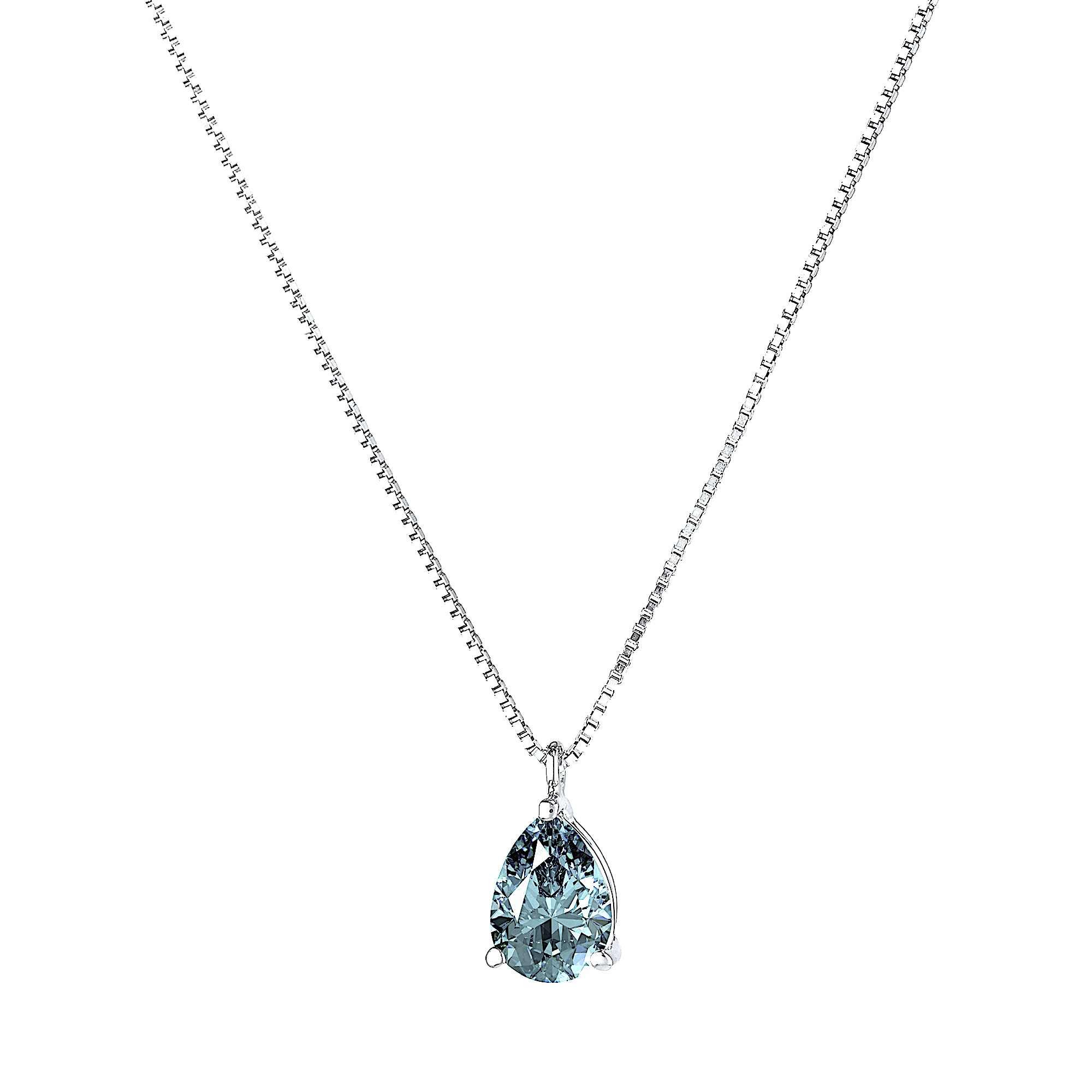 Girocollo con acquamarina diamanti oro bianco GEMME Art. GI-701-72
