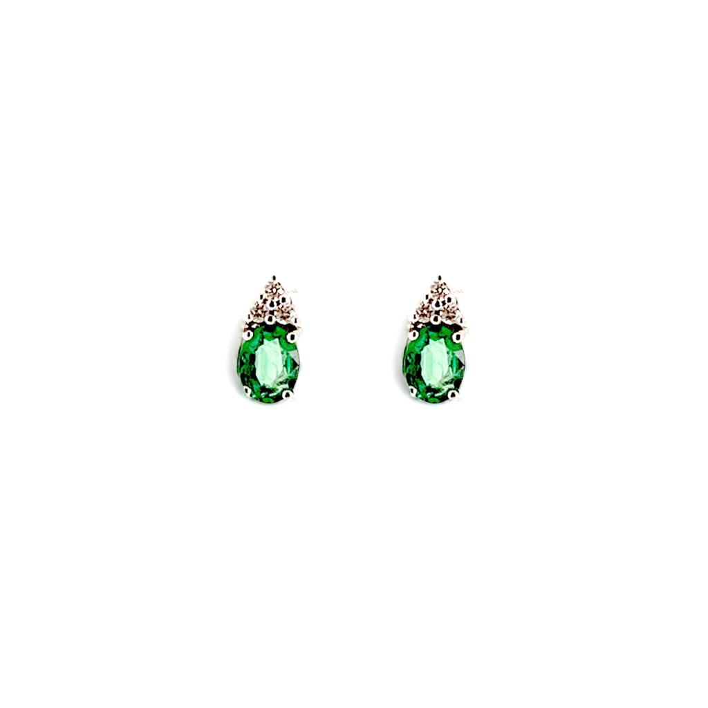 Emerald Earrings and GEM Diamonds Art.OR630