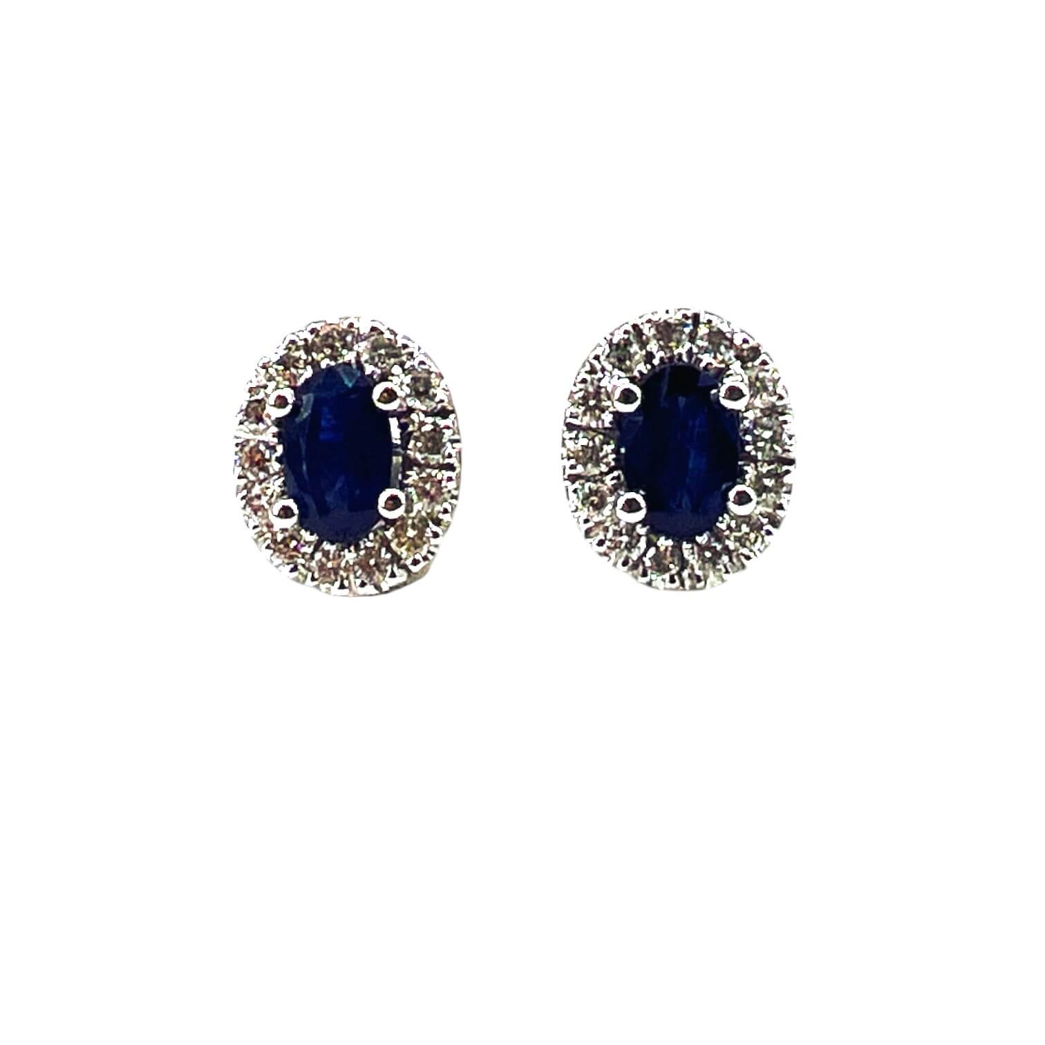 Orecchini con zaffiri e diamanti oro bianco 750 % Art.OR1440