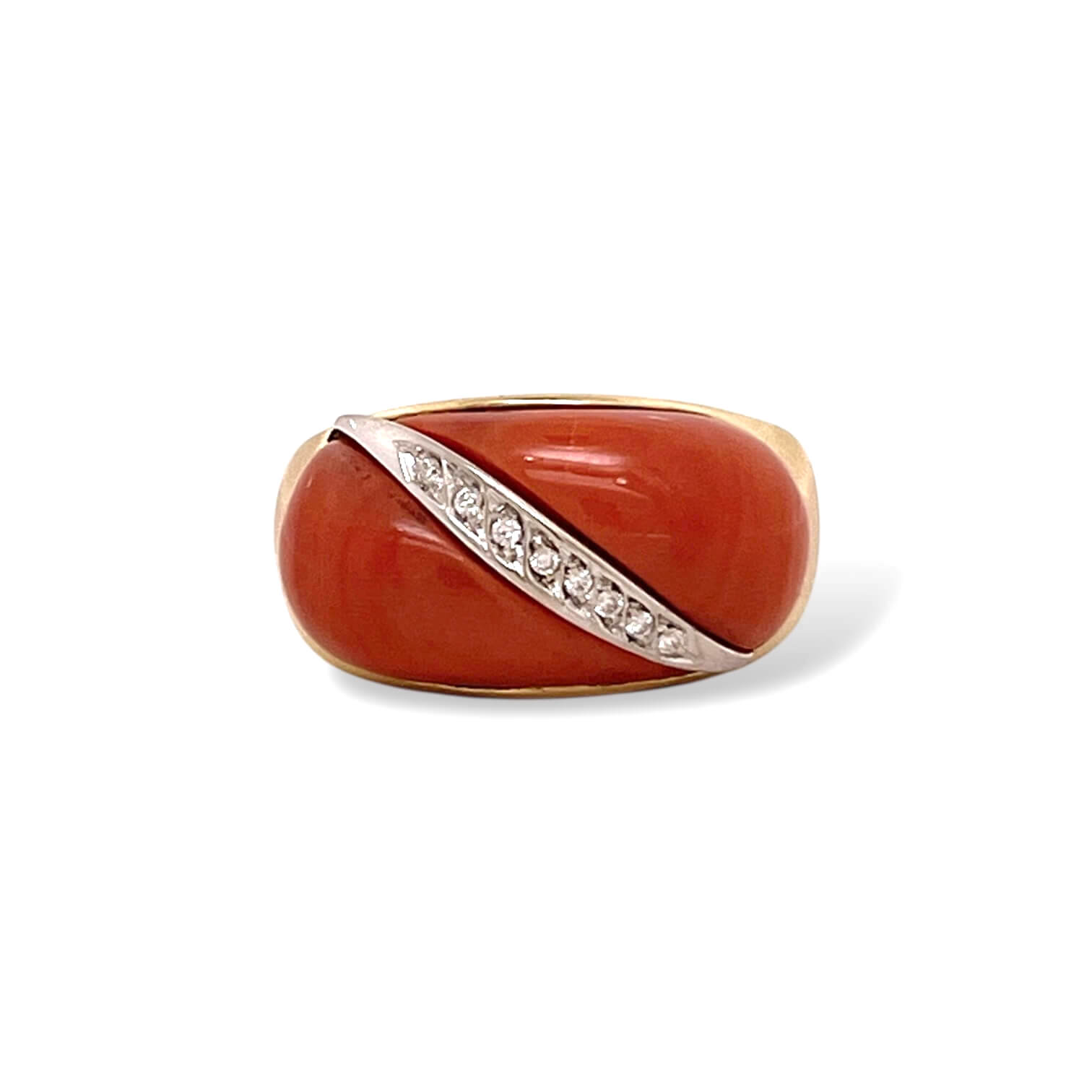 Anello corallo mediterraneo oro Art. ANCORAL28