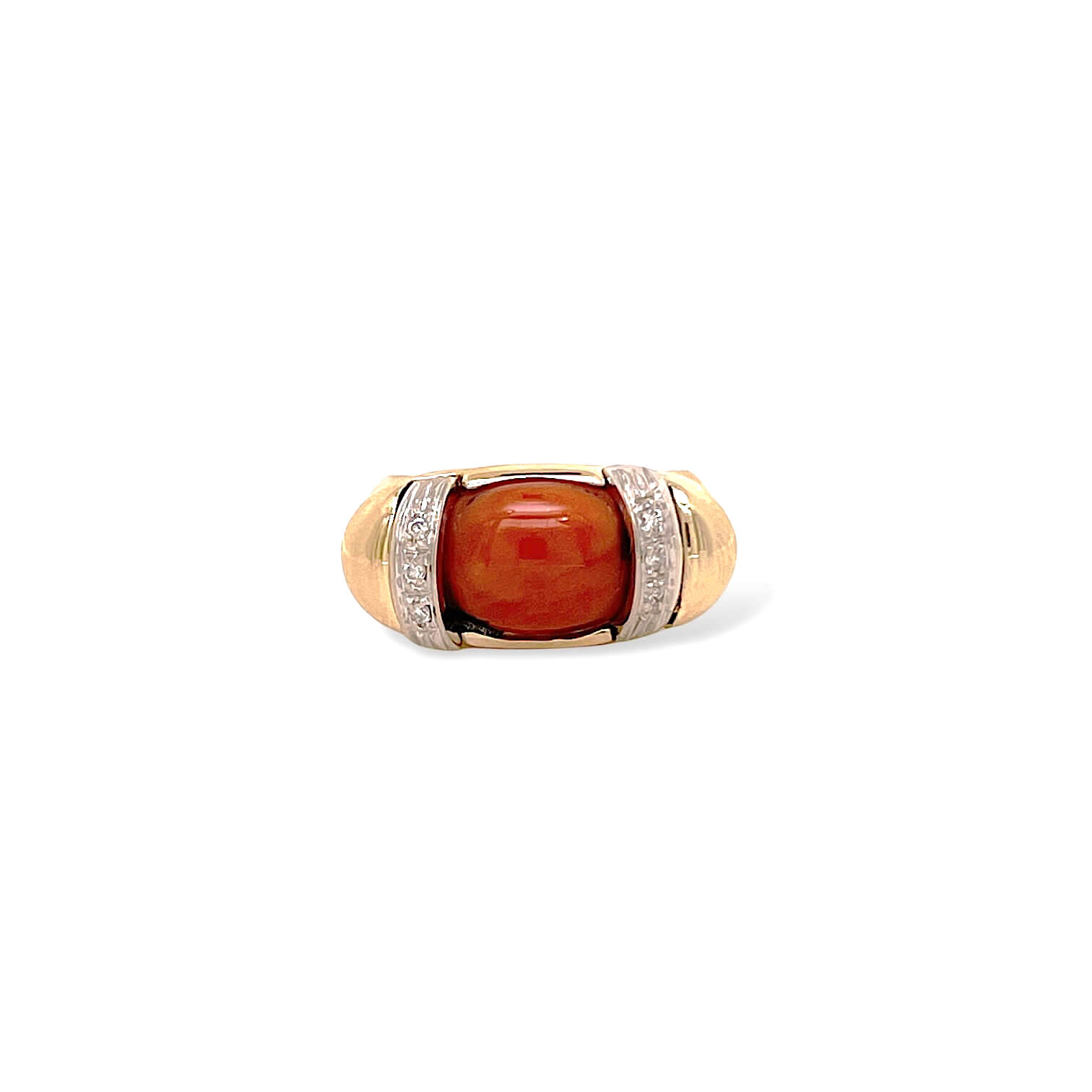 Anello corallo mediterraneo oro Art. ANCORAL27
