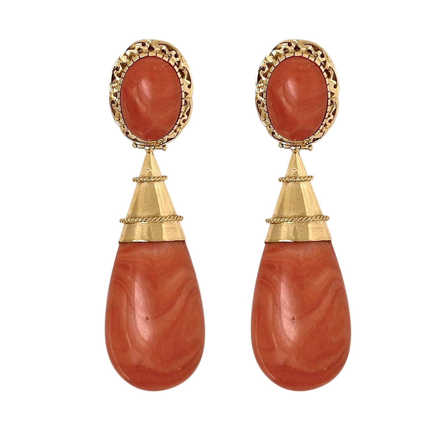 Orecchini corallo Mediterraneo e Oro Art.CORGR60