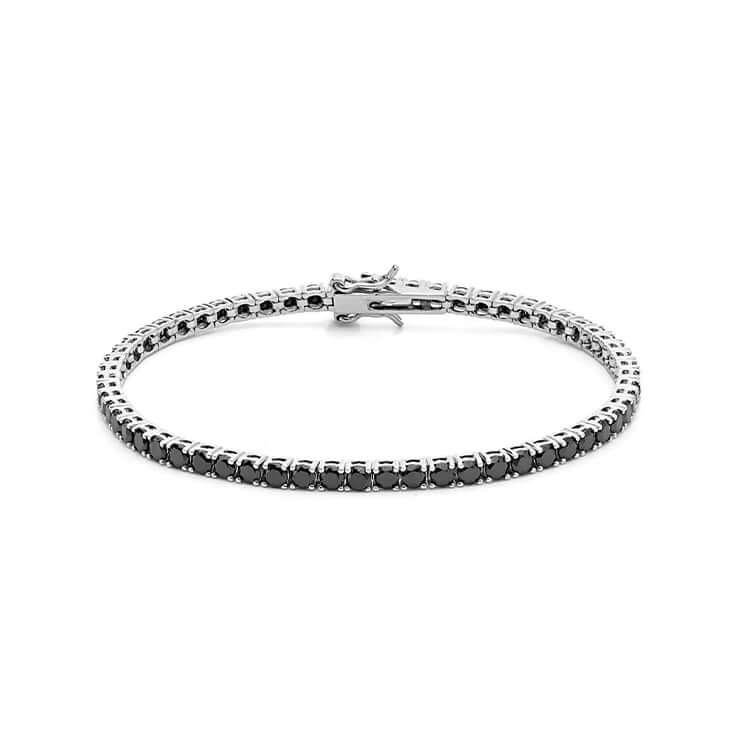 Bracciale tennis diamanti neri oro bianco  ART. BR180