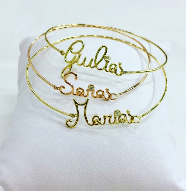 Bracciale nome Oro 750% diamante 0,04 ct F/vs