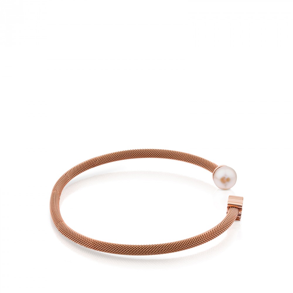 SILVER CUFF CULT.PEARL MESH 3MM