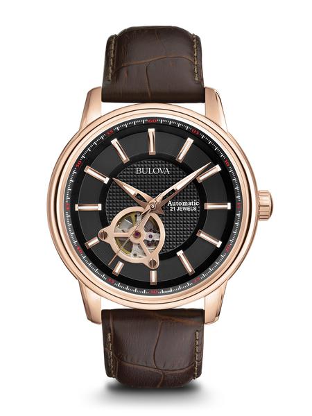 Bulova Orologio Automatico Uomo 97A172 – Cassa Oro Rosa 42mm – Cinturino Pelle - 4