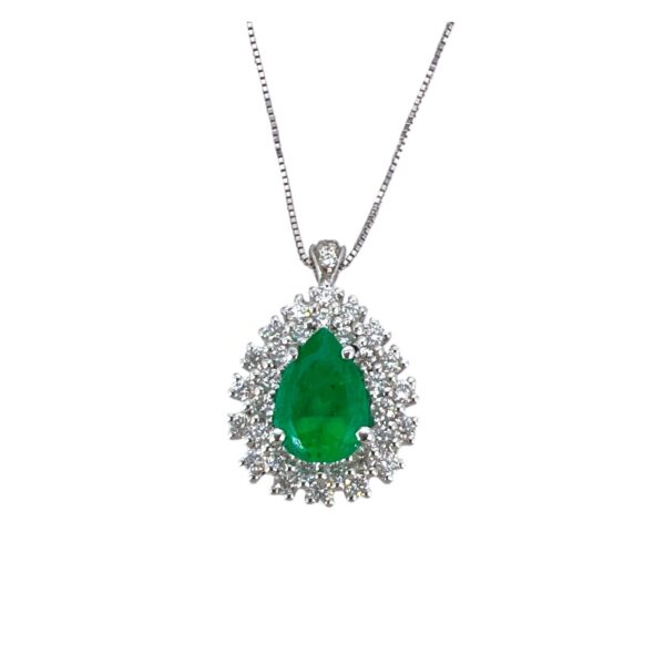 Girocollo smeraldo oro e diamanti BON TON Art. CD1097