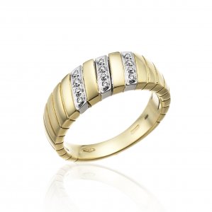 anello chimento oro bicolore e diamanti 7 2 gioielleria palermo Two-tone gold and diamond Chimento Ring 1A00965B12140
