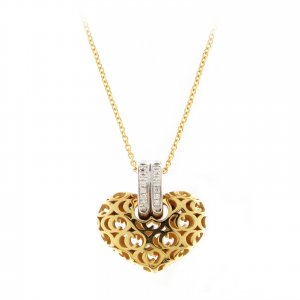 Pendente con catena Chimento oro bicolore e diamanti